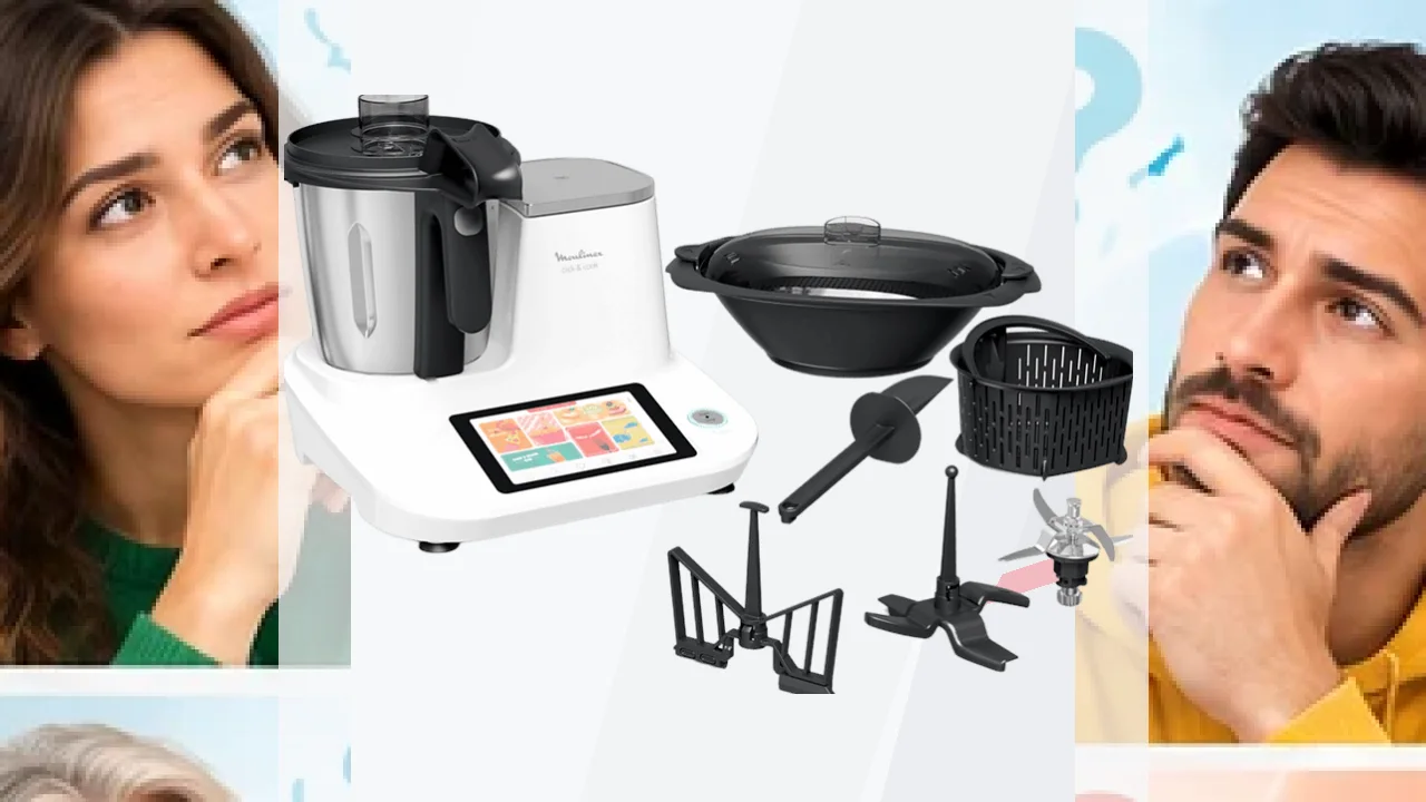 Robot de cocina Moulinex Click &Cook HF5061 1400 W 3.6 l 32 Funciones 10 Programas Báscula Blanco